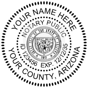 Arizona Round Notary Stamp Imprint Example