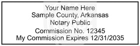 Arkansas Rectangular Notary Stamp Imprint Example