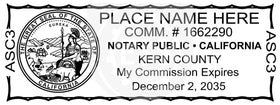 California Rectangular Notary Stamp Imprint Example