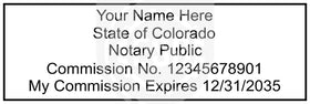 Colorado Rectangular Notary Stamp Imprint Example