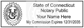 Connecticut Rectangular Notary Stamp Imprint Example