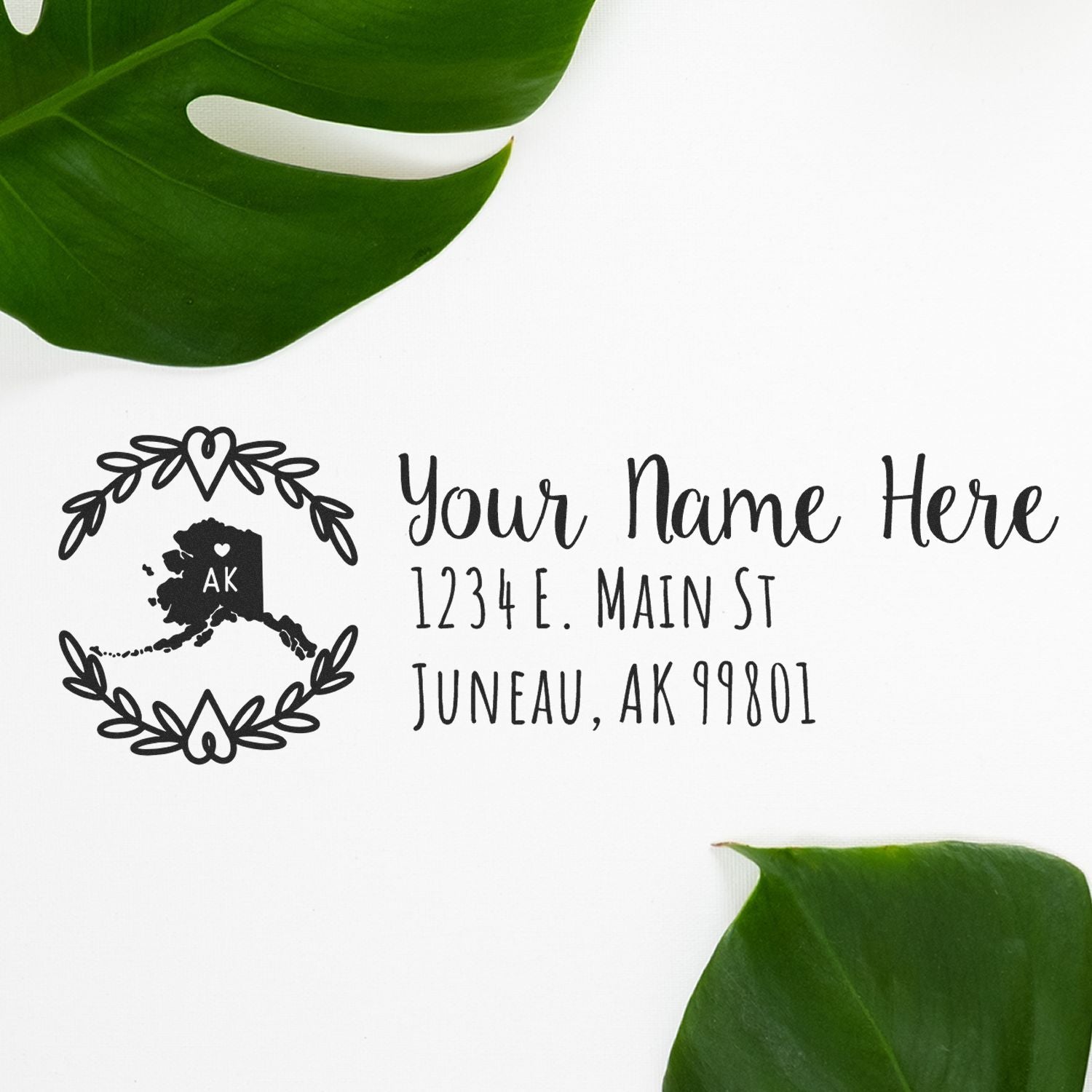 Slim Alaska Personalized Pre-Inked Address Stamp