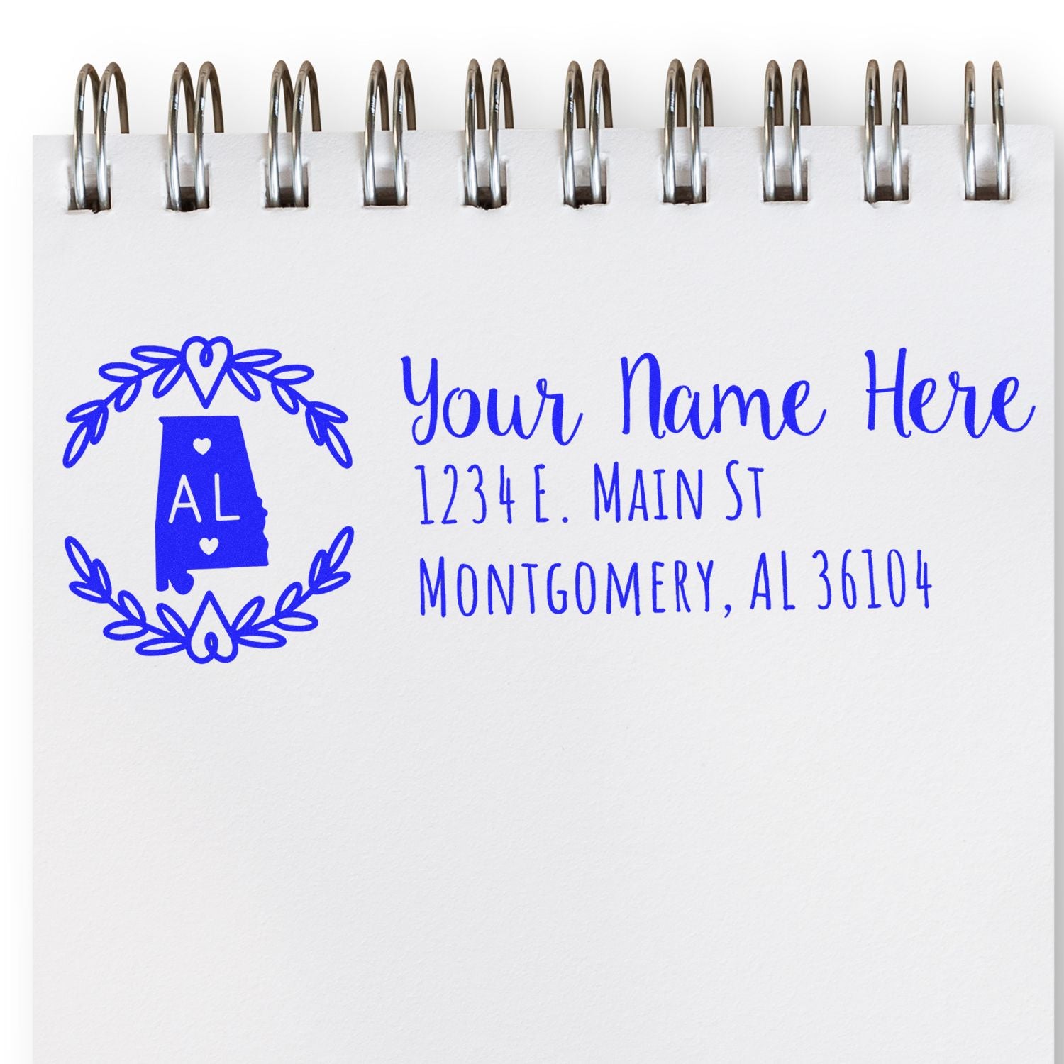 Slim Alabama Personalized Pre-Inked Address Stamp