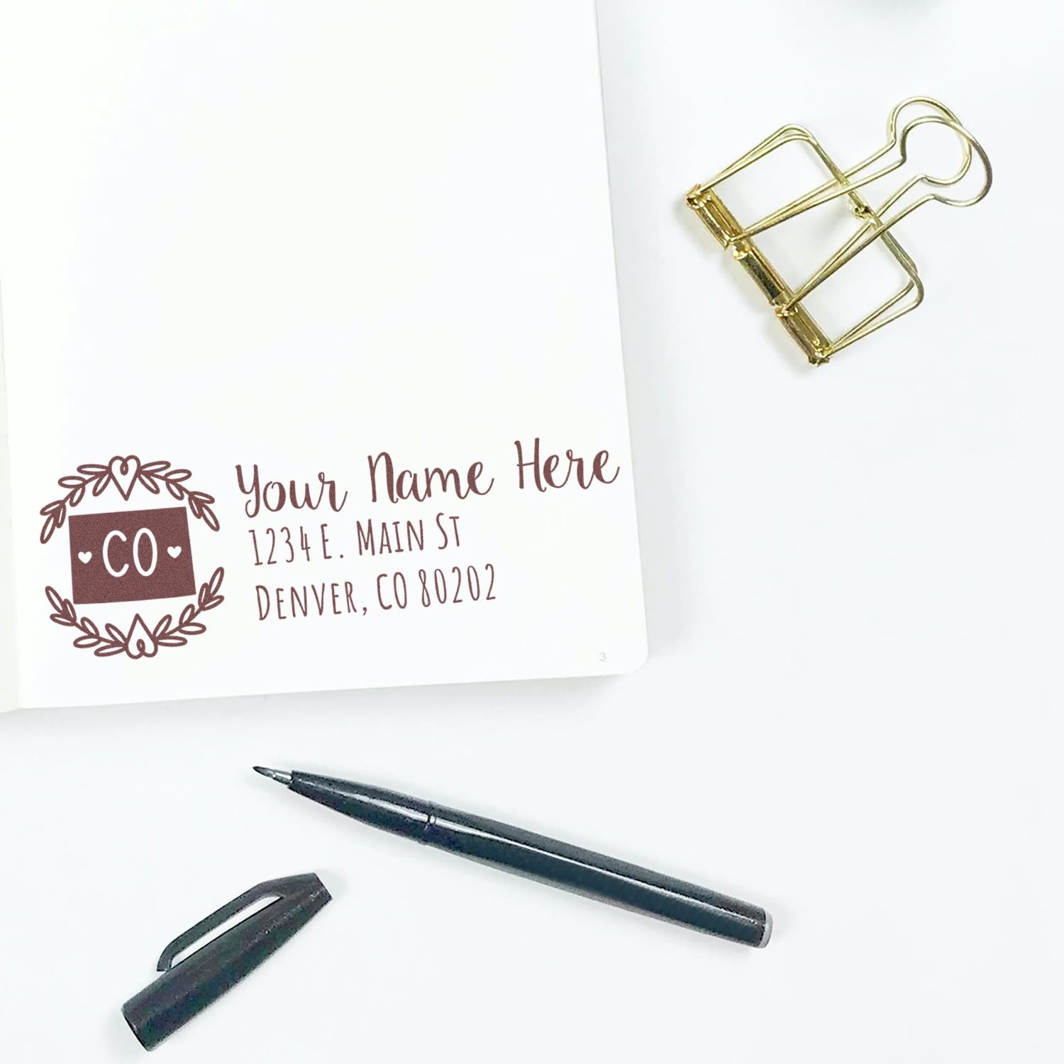 Slim Colorado Personalized Pre-Inked Address Stamp