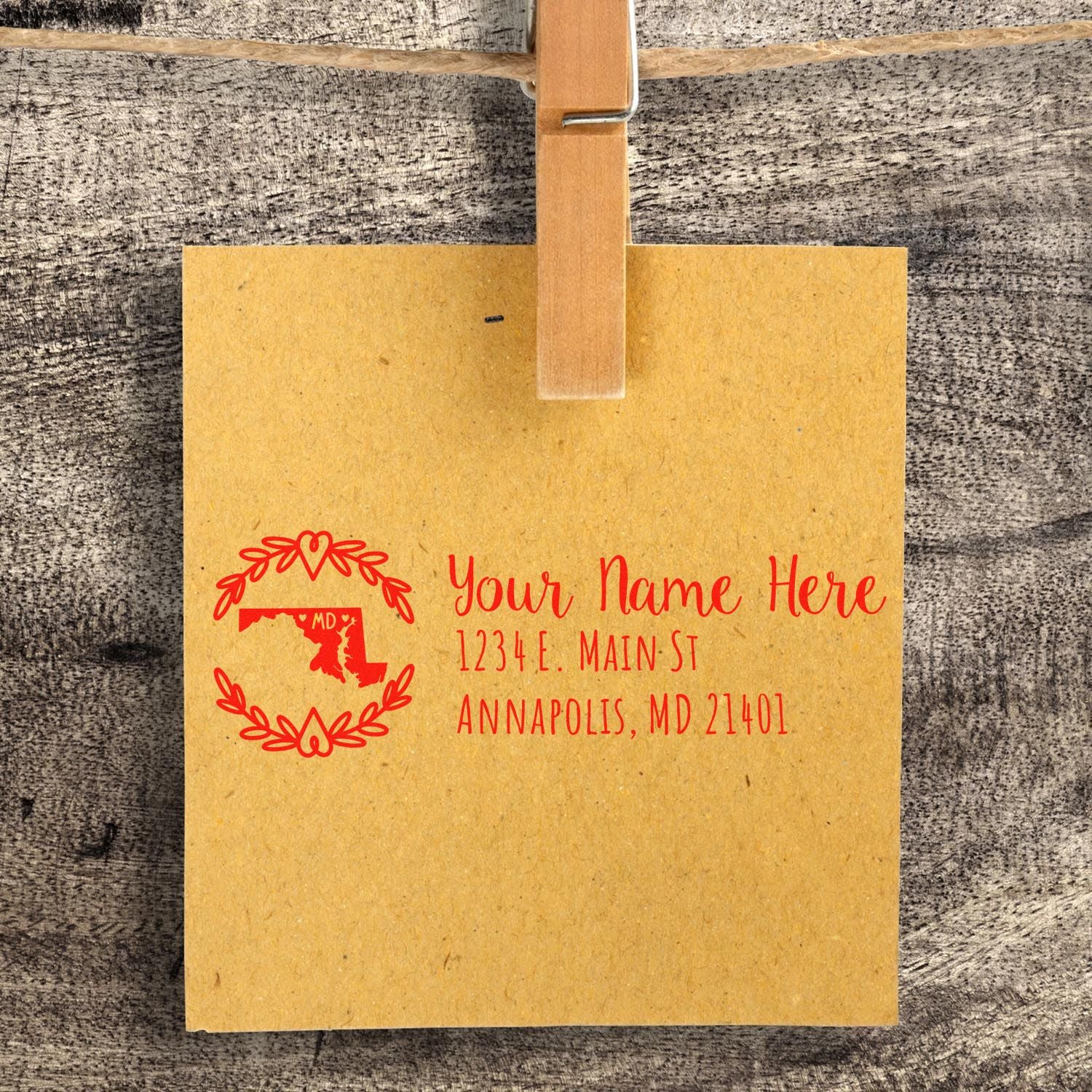 Slim Maryland Personalized Pre-Inked Address Stamp