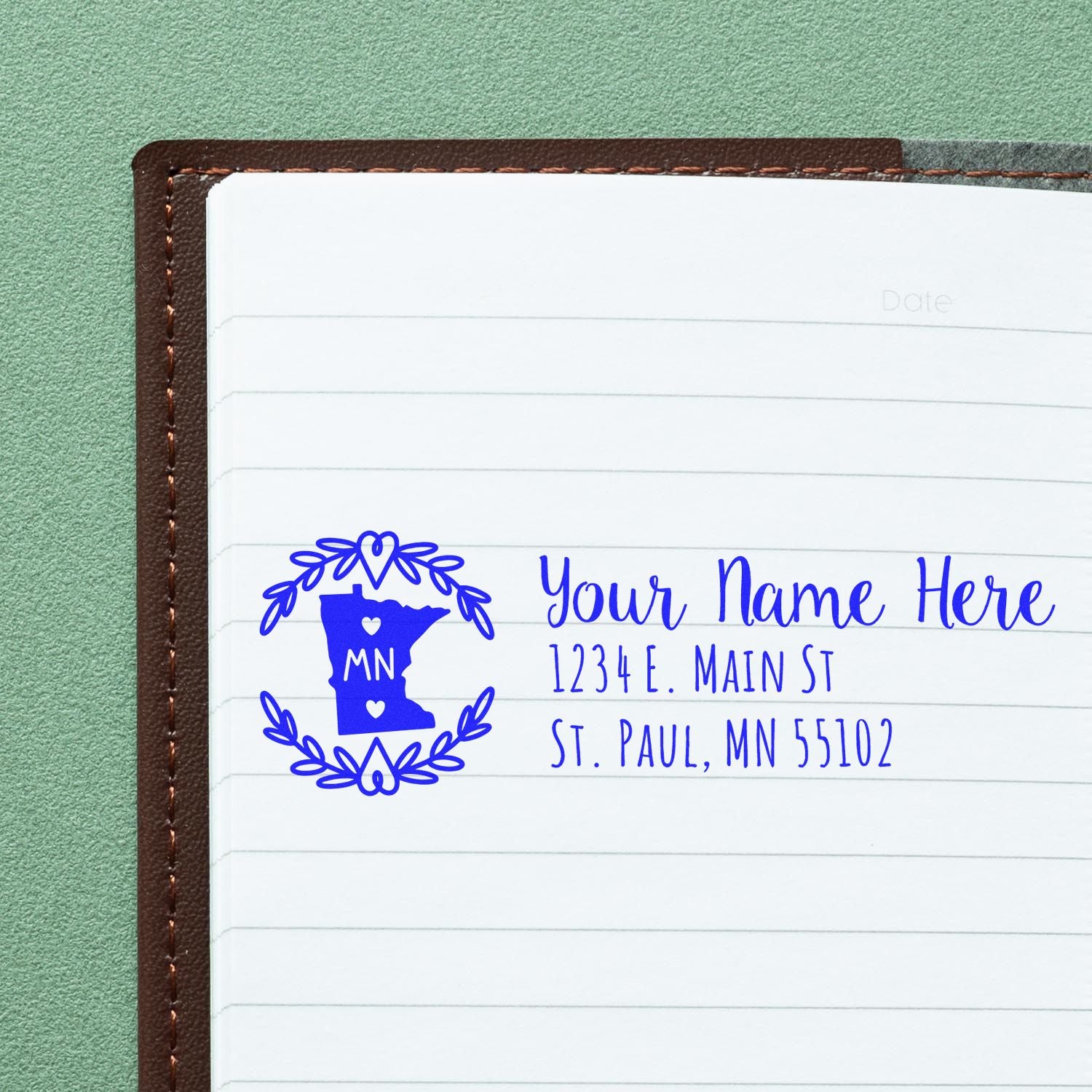 Slim Minnesota Personalized Pre-Inked Address Stamp