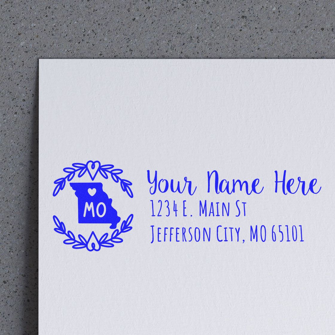 Slim Missouri Personalized Pre-Inked Address Stamp