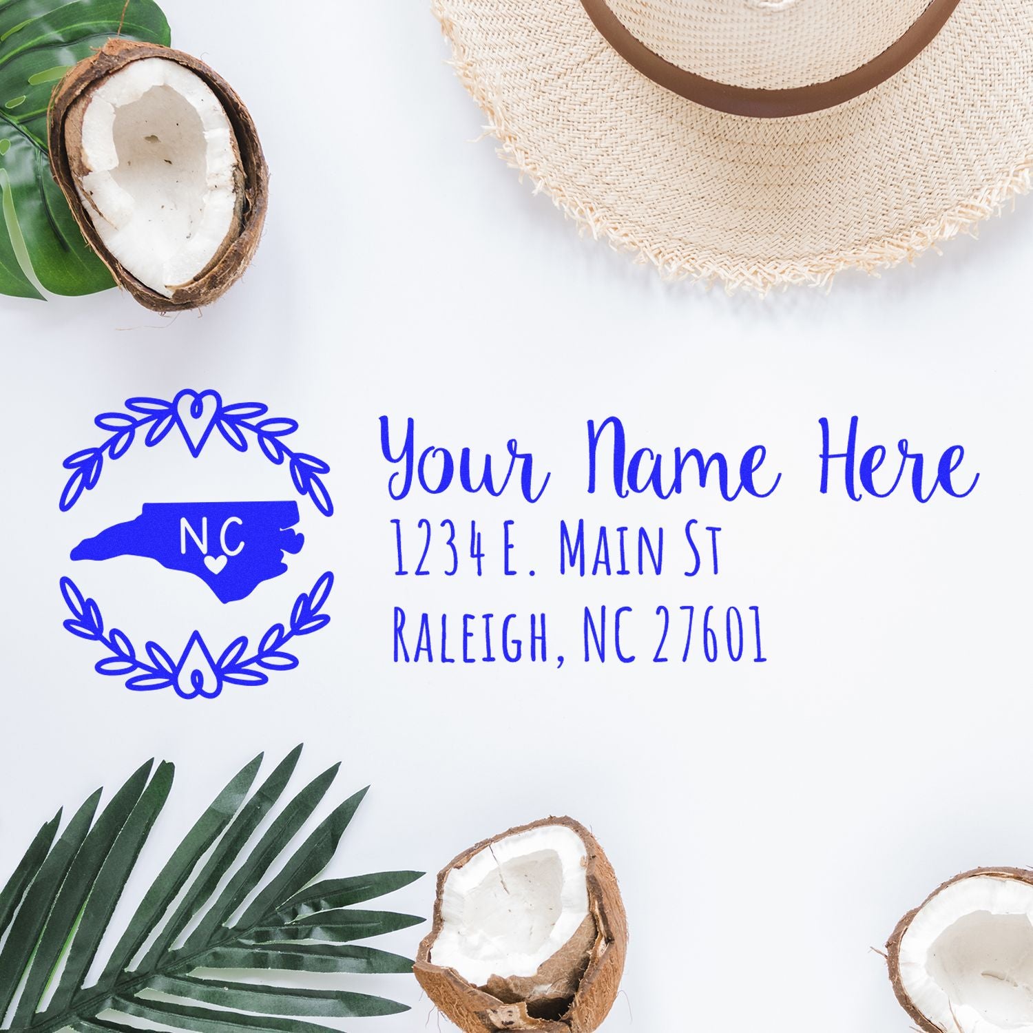 Slim North Carolina Personalized Pre-Inked Address Stamp