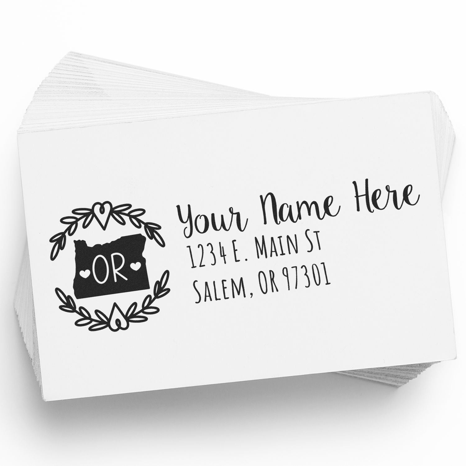 Slim Oregon Personalized Pre-Inked Address Stamp