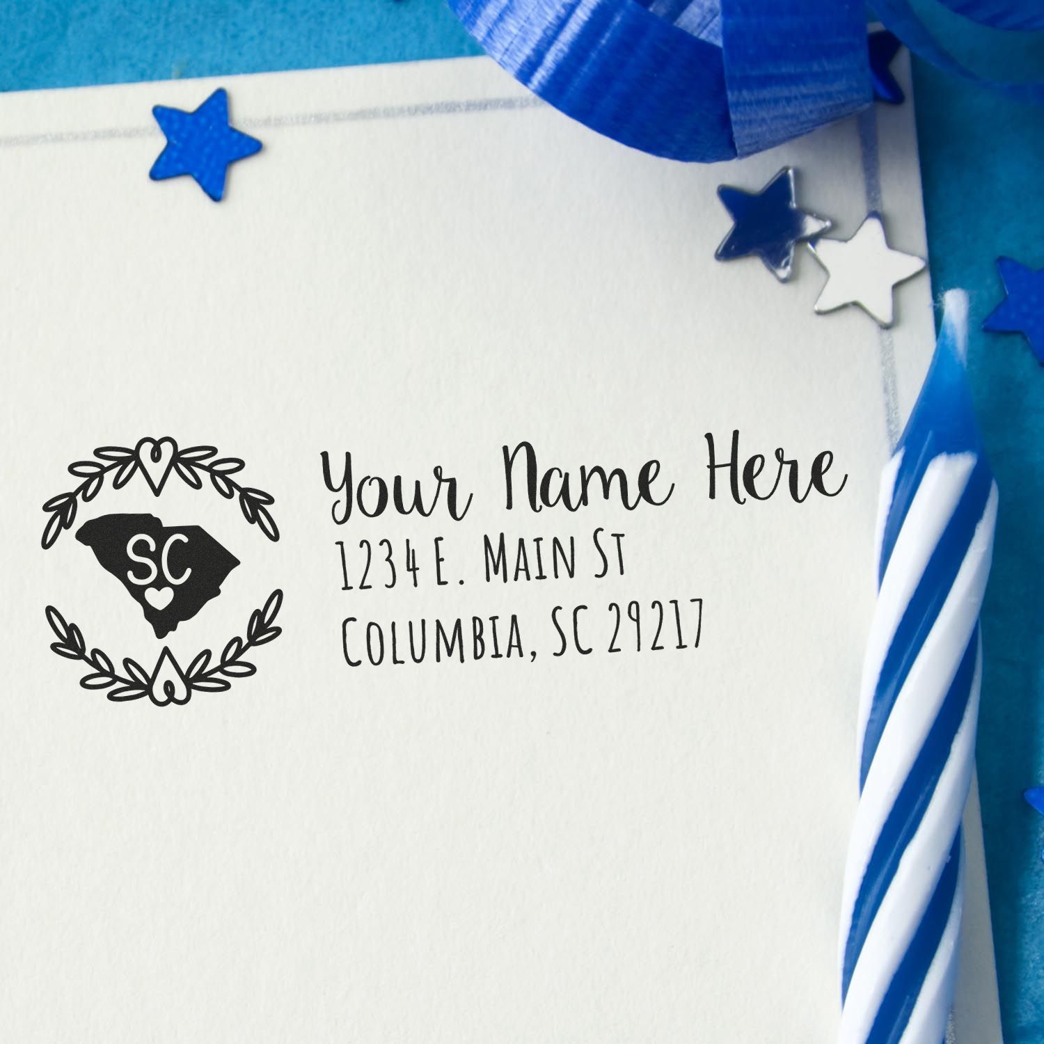 PSI Pre-Inked South Carolina State Customized Address Stamp