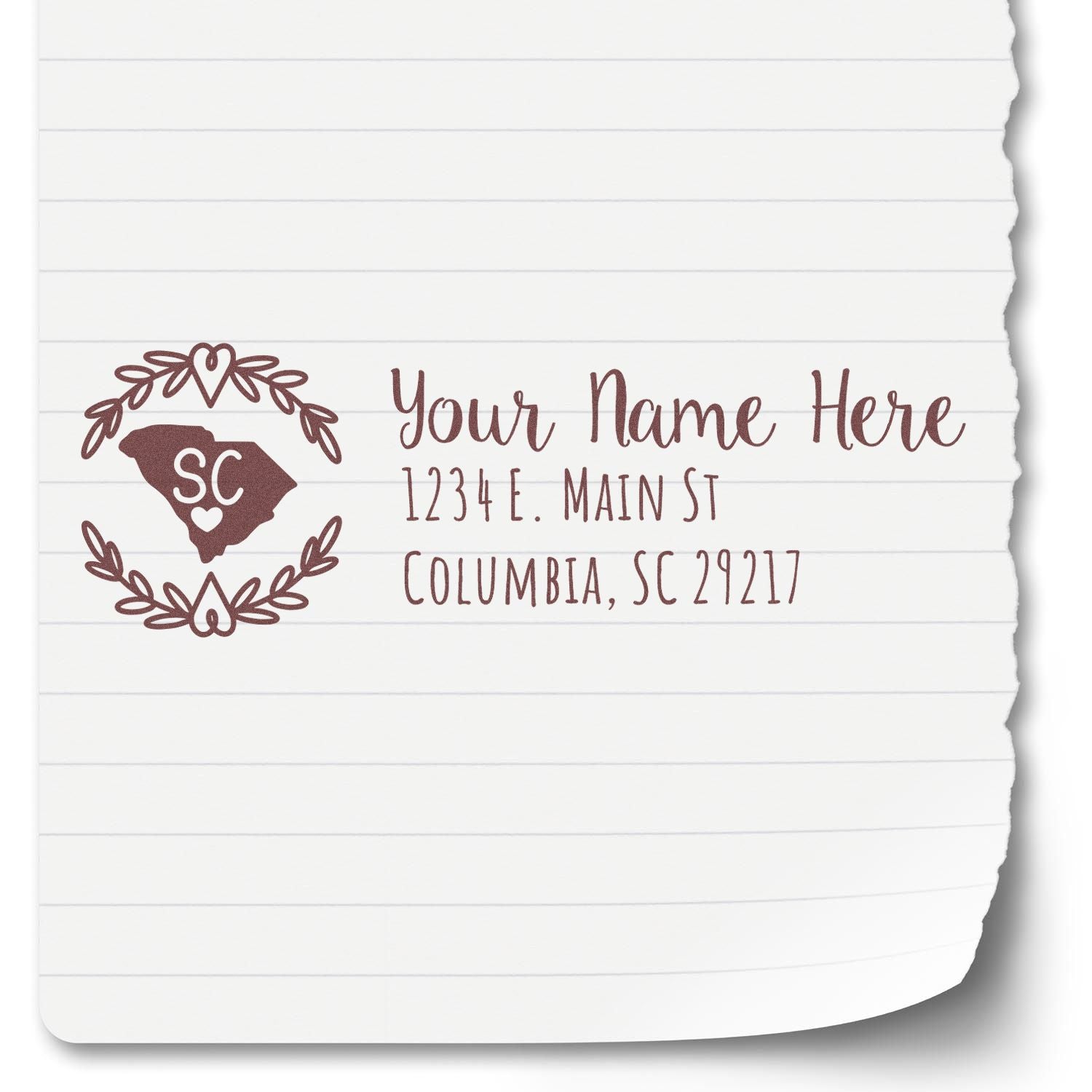 Slim South Carolina Personalized Pre-Inked Address Stamp