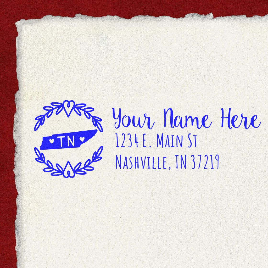 Slim Tennessee Personalized Pre-Inked Address Stamp