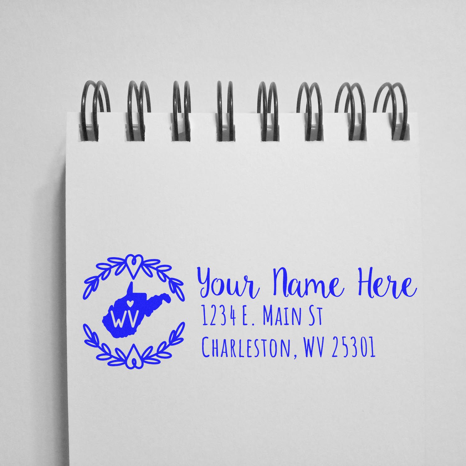 Slim West Virginia Personalized Pre-Inked Address Stamp