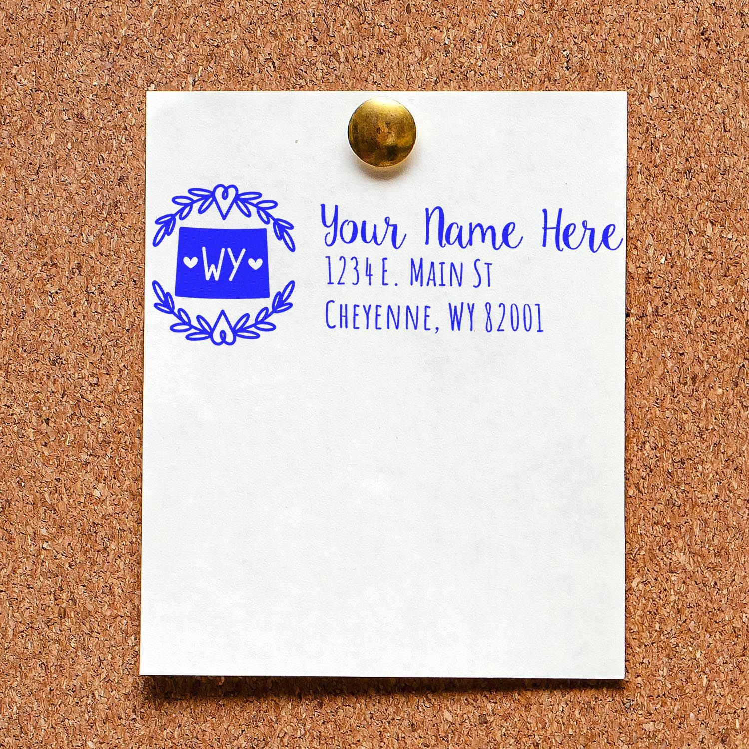 Slim Wyoming Personalized Pre-Inked Address Stamp