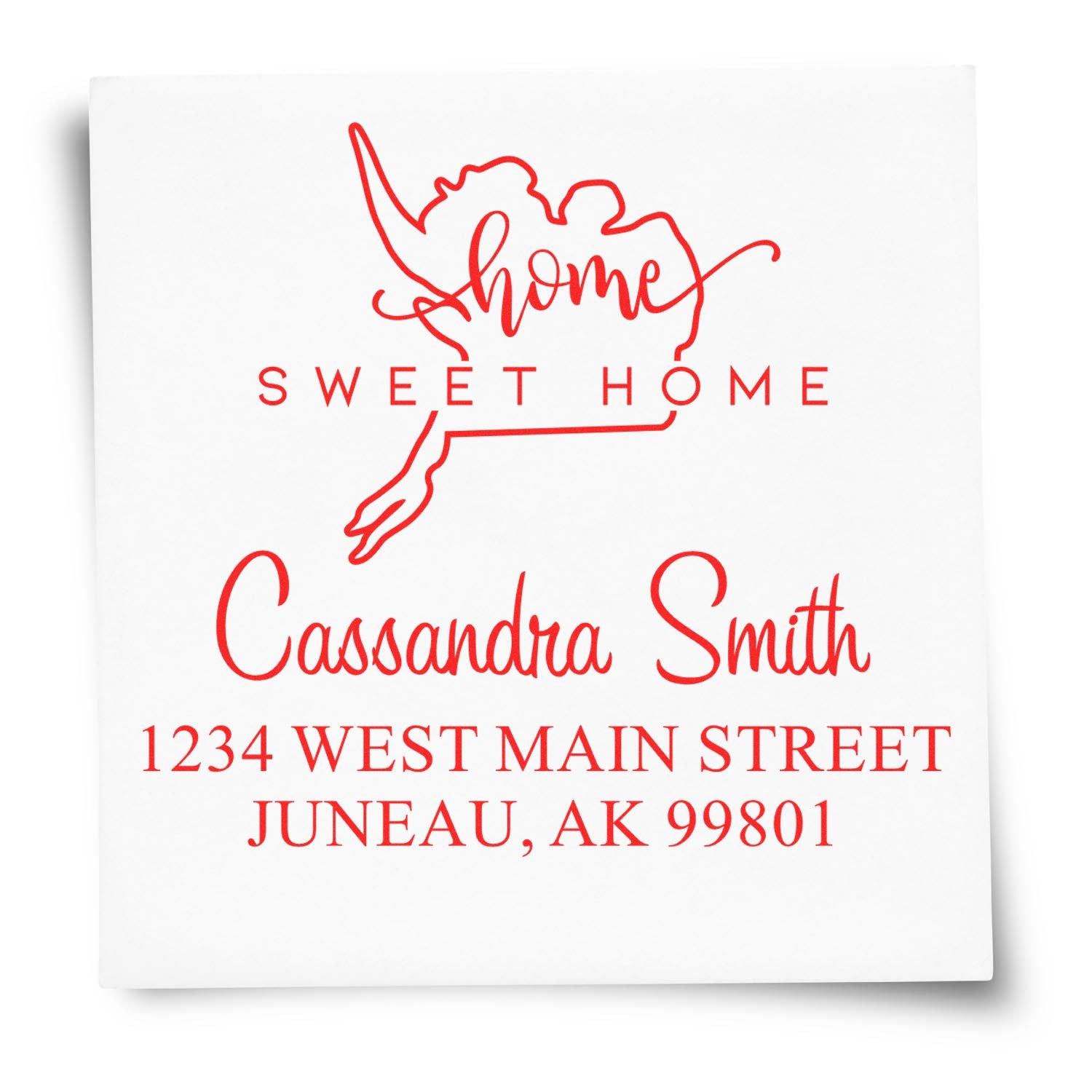 Self-Inking Home Sweet Home Alaska Personalized Mailing Stamp