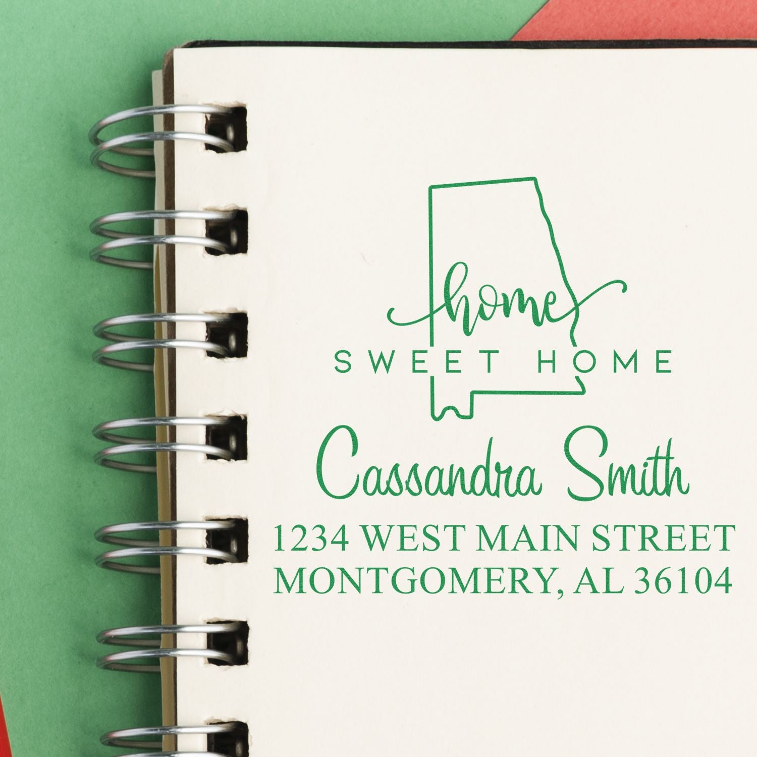 Self-Inking Home Sweet Home Alabama Personalized Name and Address Rubber Stamp