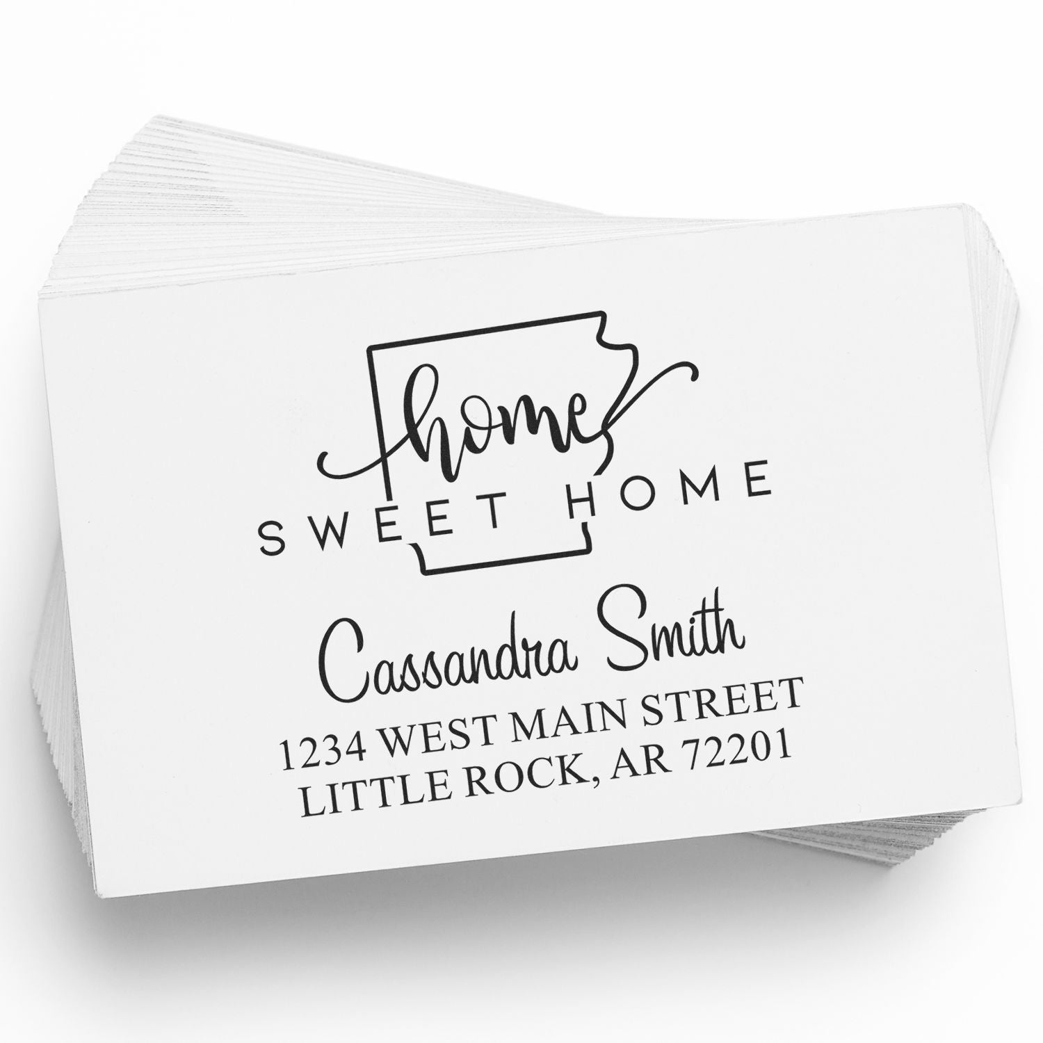 Self-Inking Home Sweet Home Arkansas Personalized Mailing Rubber Stamp