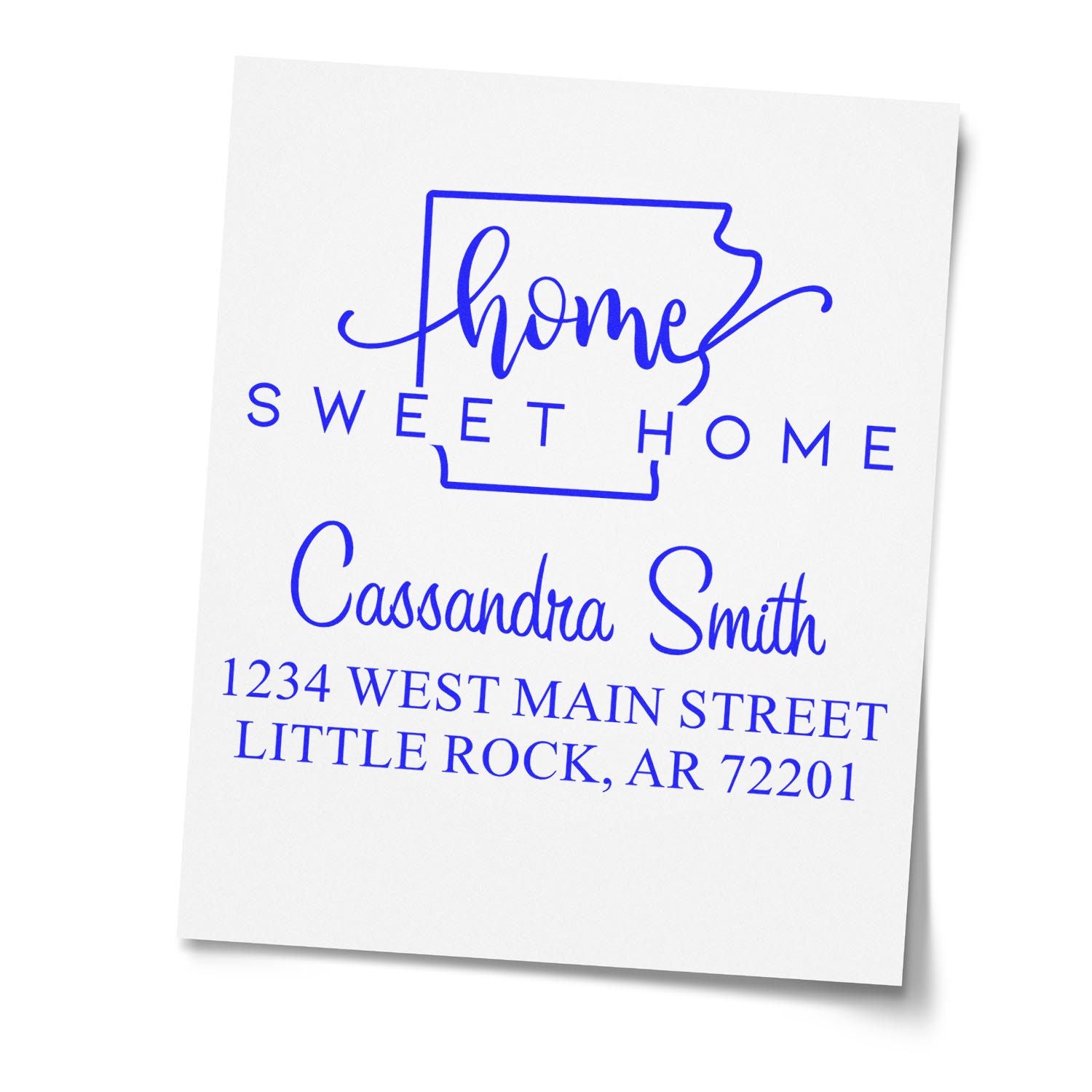 PSI Pre-Inked Home Sweet Home Arkansas Personalized New Home Address Stamper