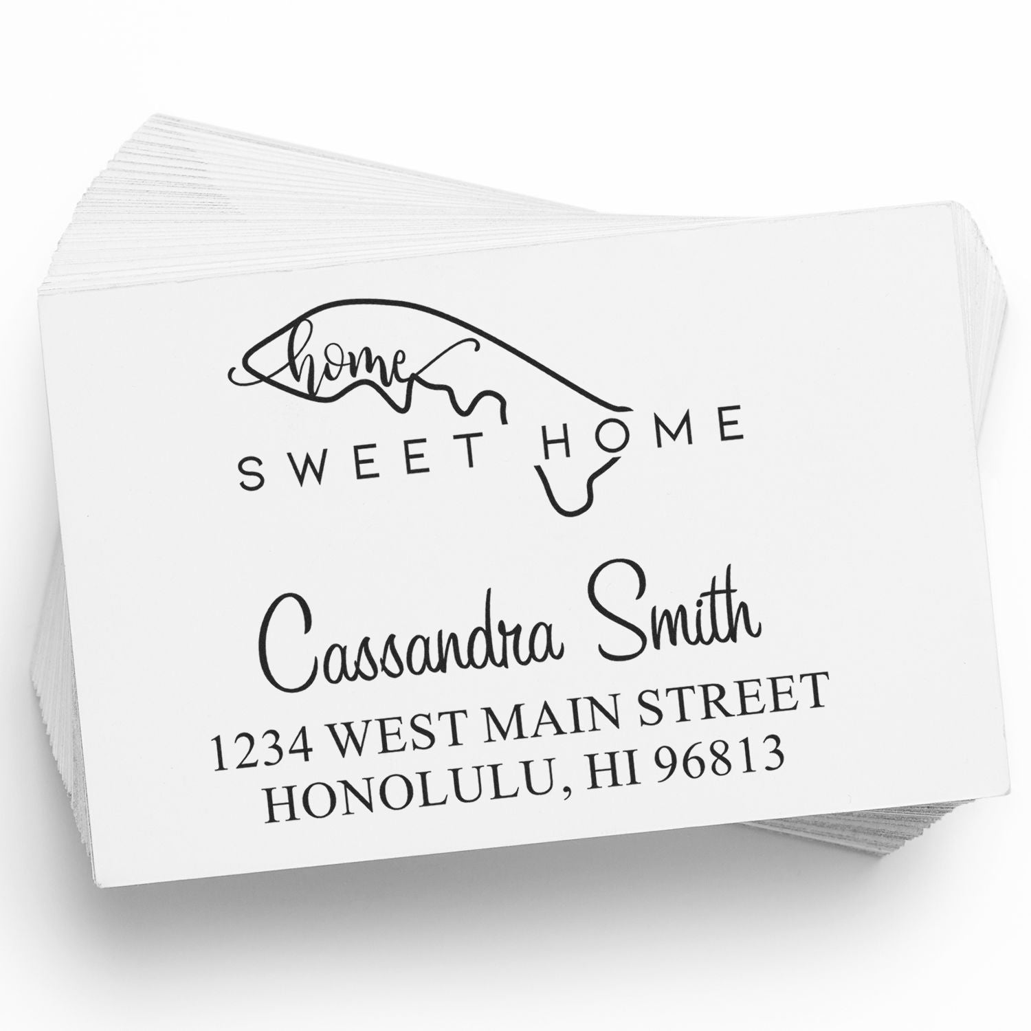 Self-Inking Home Sweet Home Hawaii Personalized New Home Address Stamp