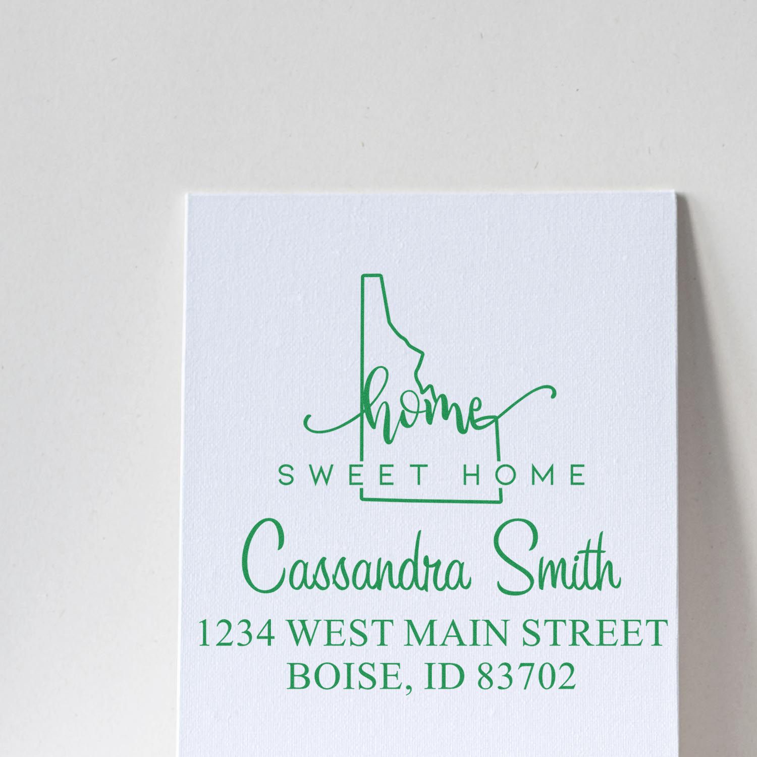 Wood Handle Home Sweet Home Idaho Personalized Mailing Rubber Stamp