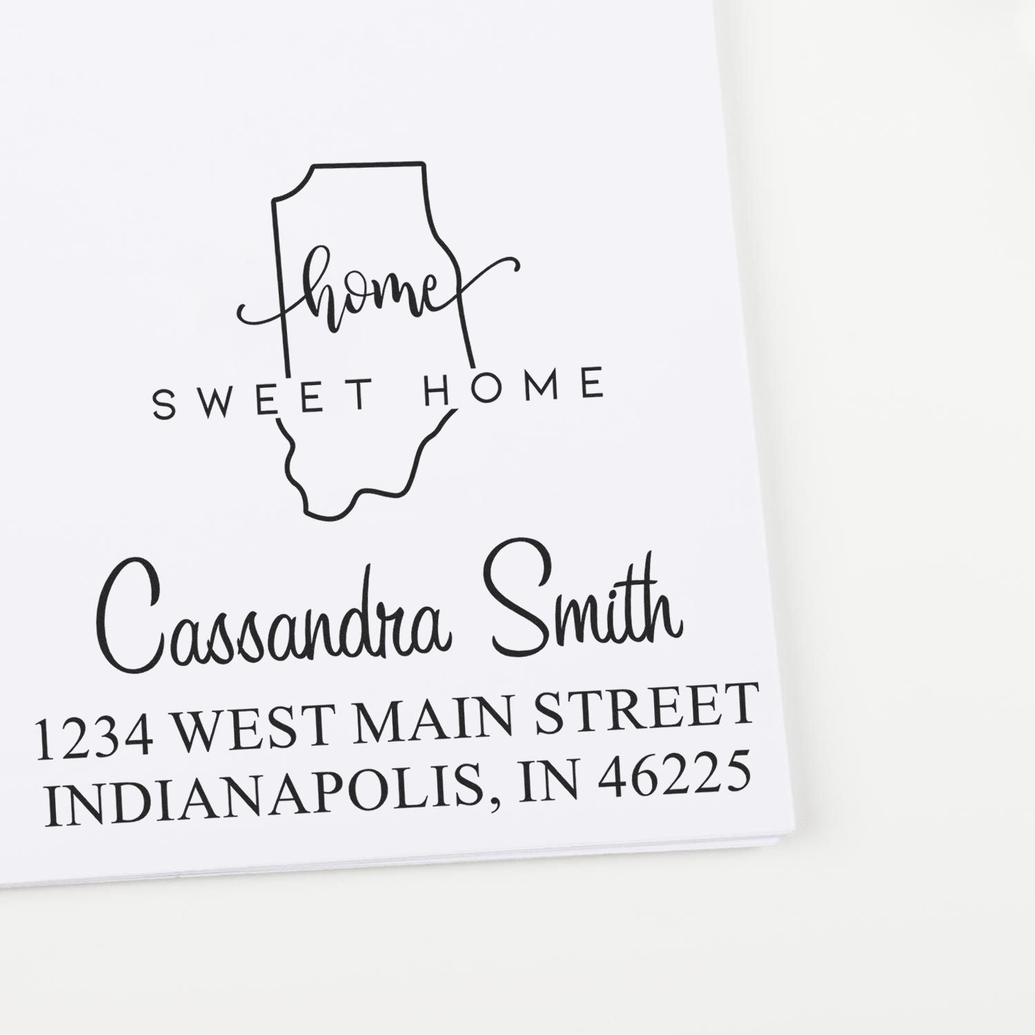 PSI Pre-Inked Home Sweet Home Indiana Personalized Mail Address Rubber Stamp