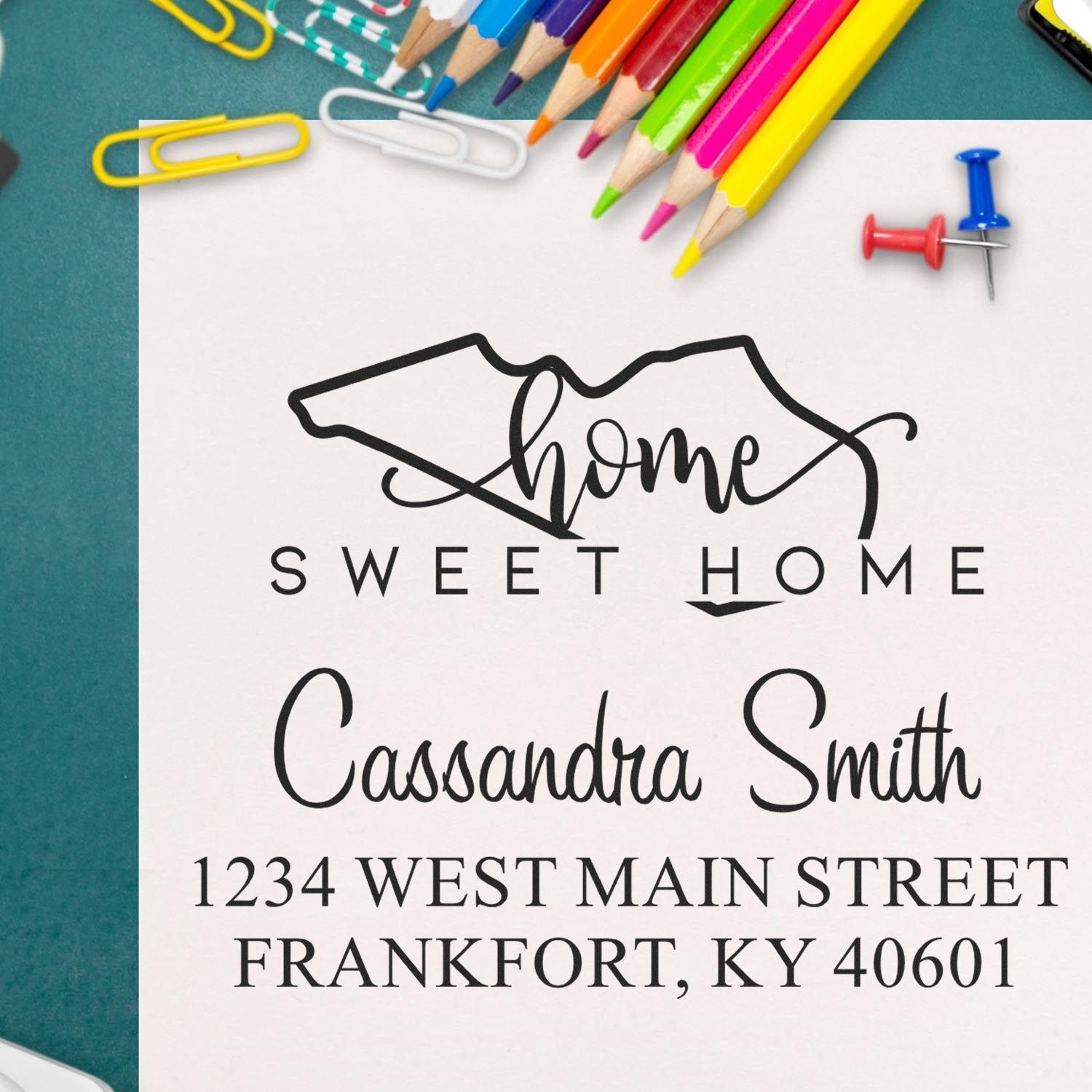 Self-Inking Home Sweet Home Kentucky Personalized Mailing Address Stamp