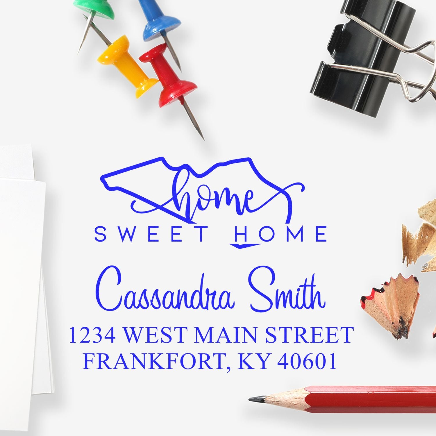 Self-Inking Home Sweet Home Kentucky Personalized Mailing Address Stamp