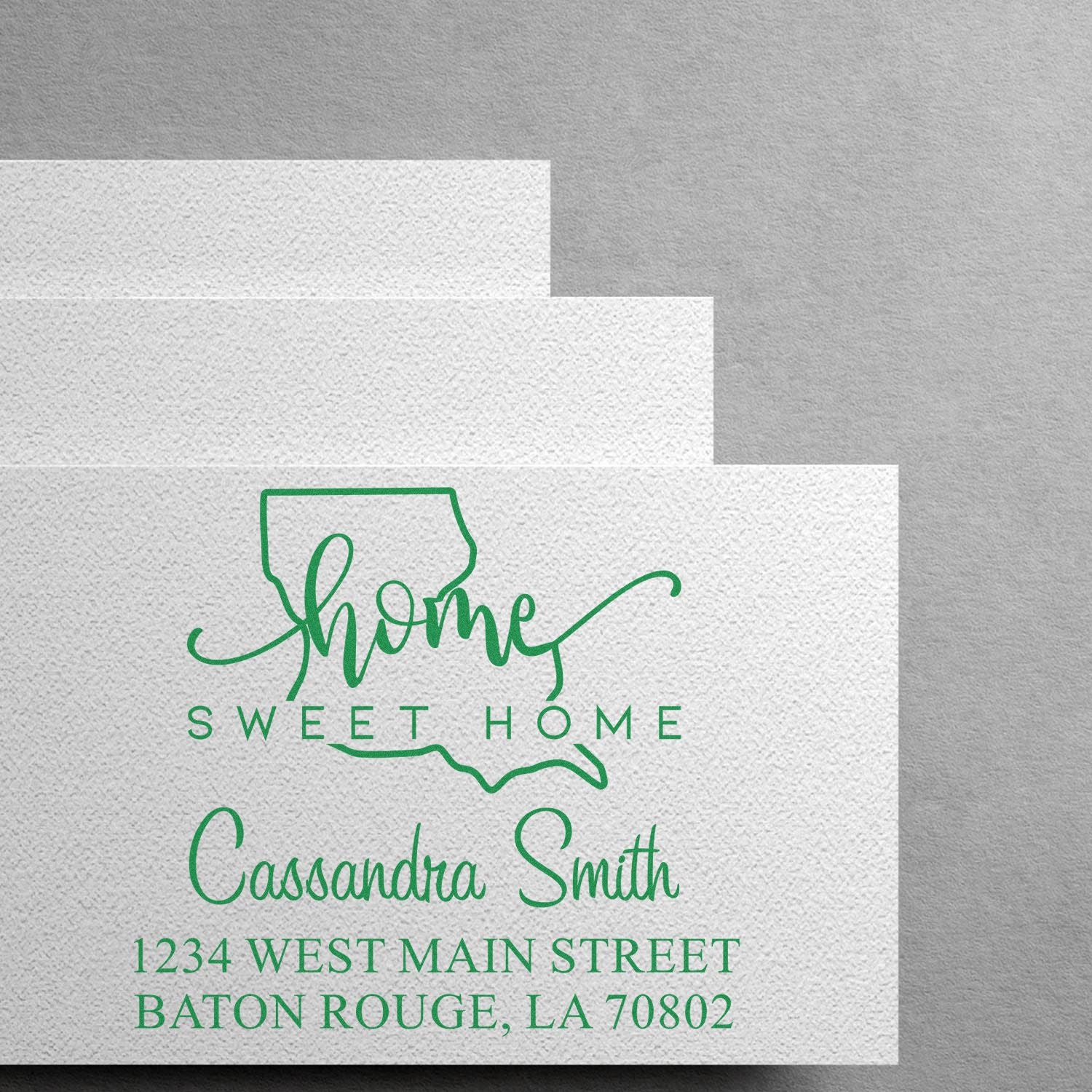 PSI Pre-Inked Home Sweet Home Louisiana Personalized Home Address for Envelopes Stamp