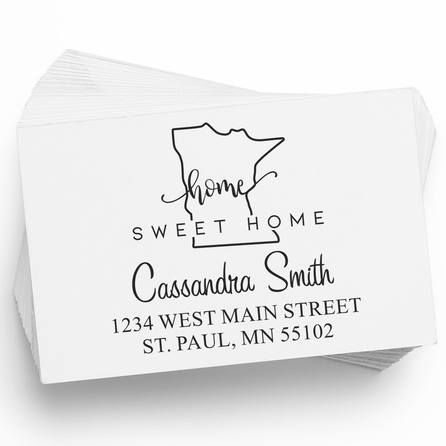 PSI Pre-Inked Home Sweet Home Minnesota Personalized Address Label Rubber Stamp