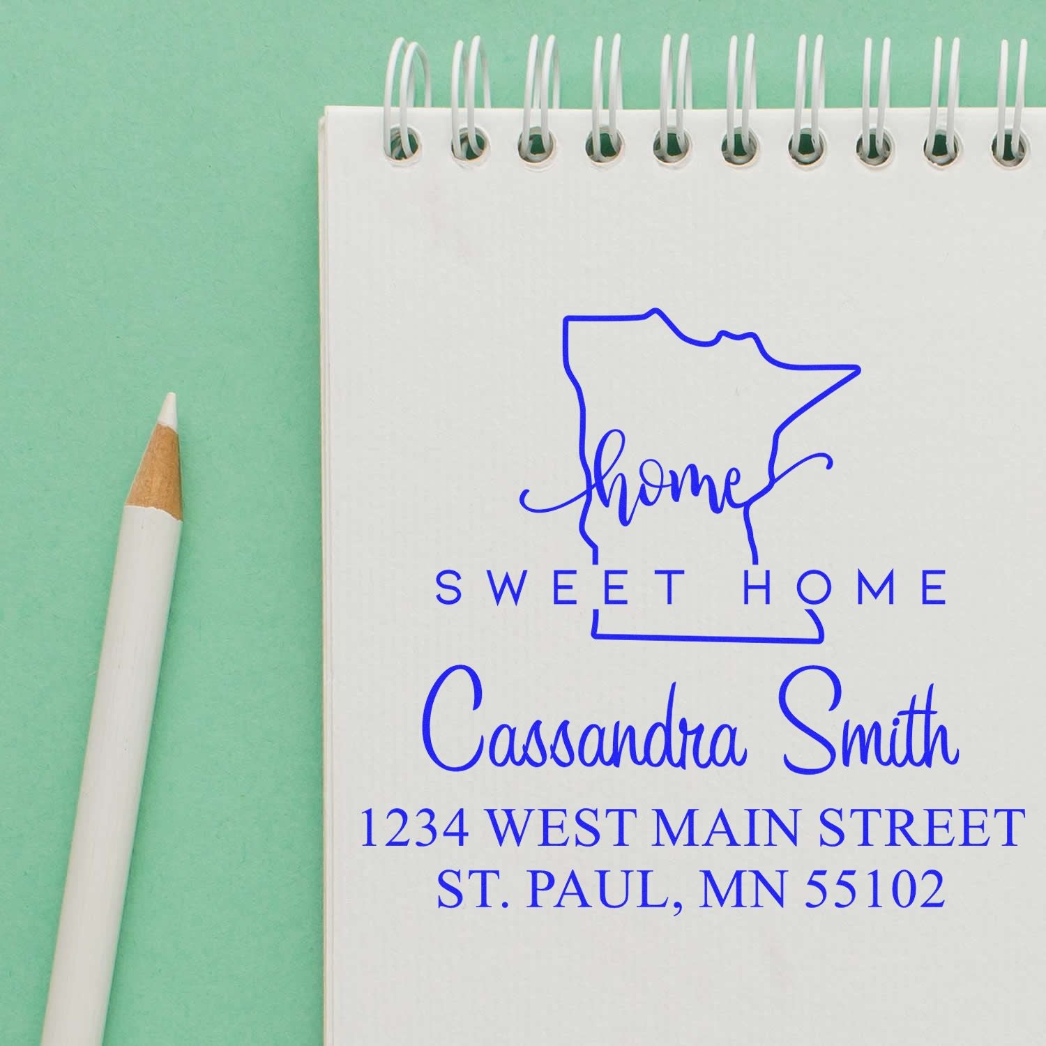 Slim Home Sweet Home Minnesota Custom Name and Address Stamper