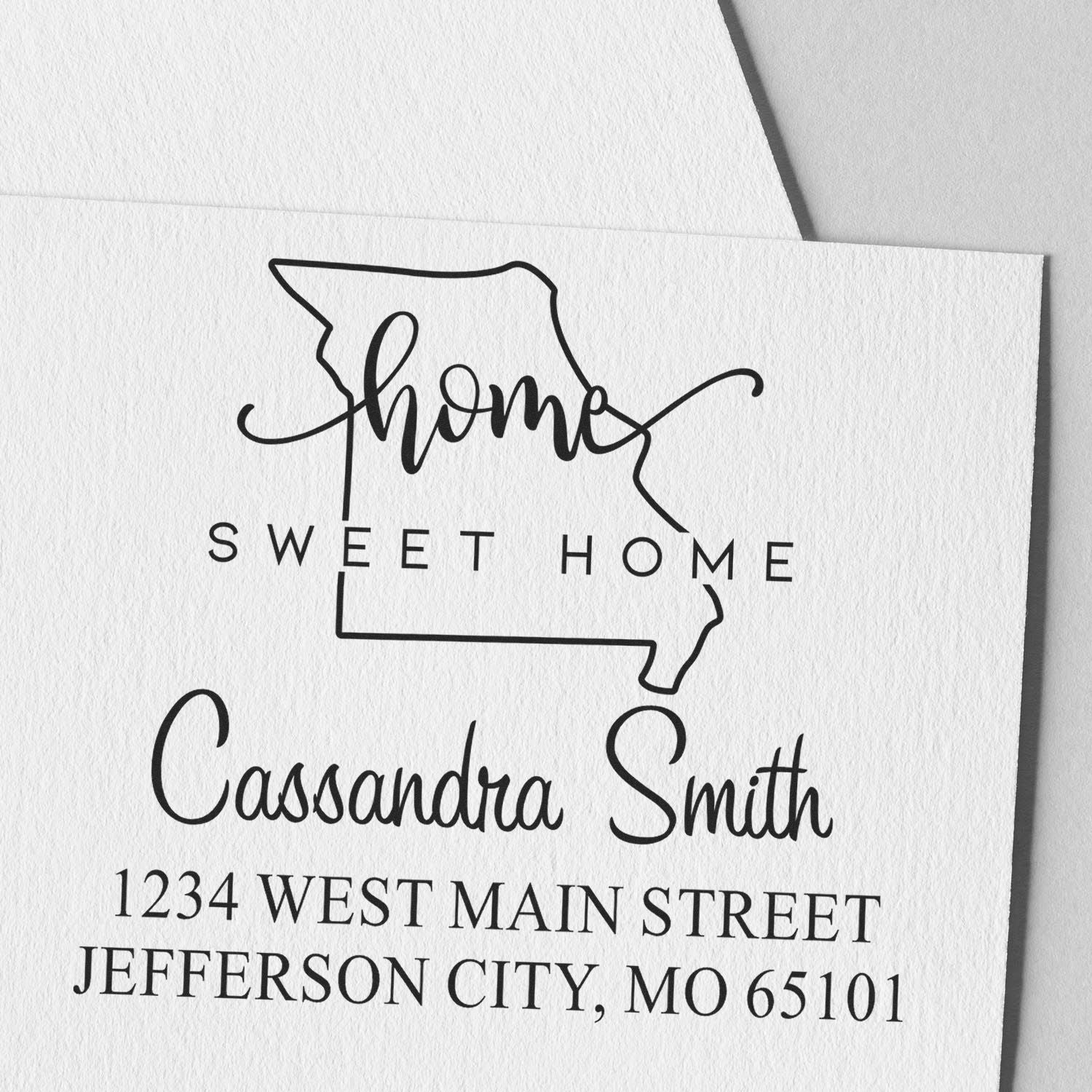 Slim Home Sweet Home Missouri Custom Mailing Stamp