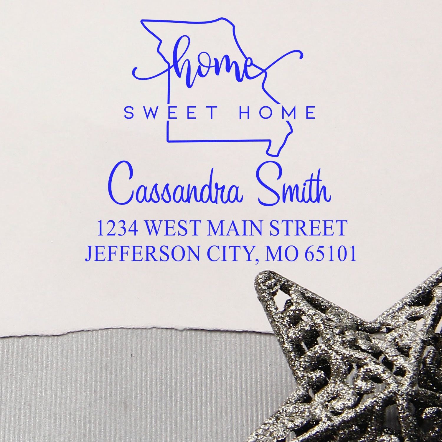 PSI Pre-Inked Home Sweet Home Missouri Custom Address Stamper