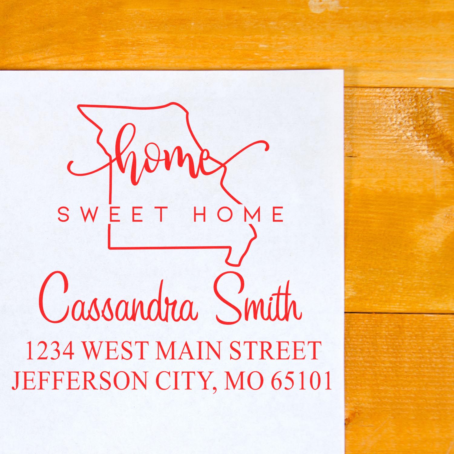 Self-Inking Home Sweet Home Missouri Personalized New Address Rubber Stamp