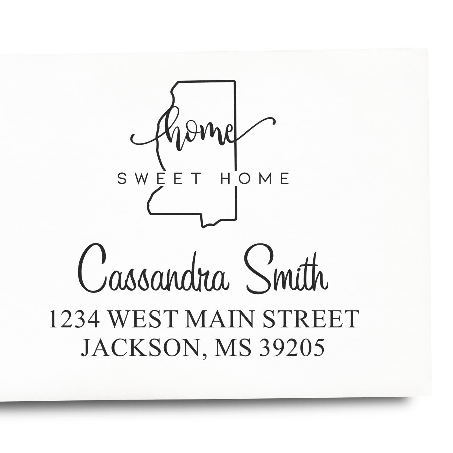 PSI Pre-Inked Home Sweet Home Mississippi Custom Address Stamp