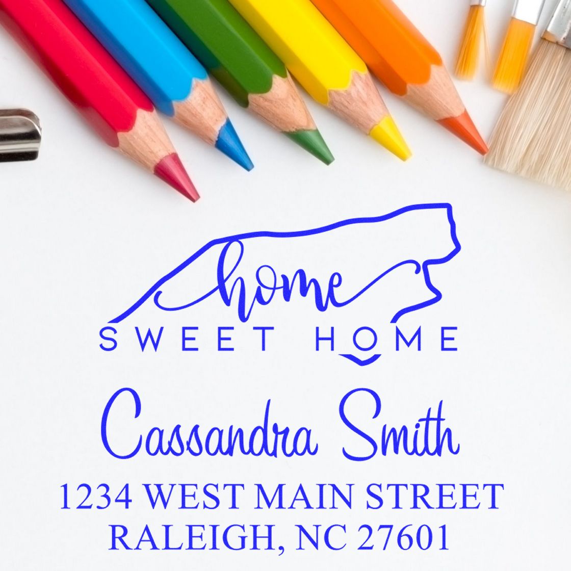 Self-Inking Home Sweet Home North Carolina Custom Address Stamper