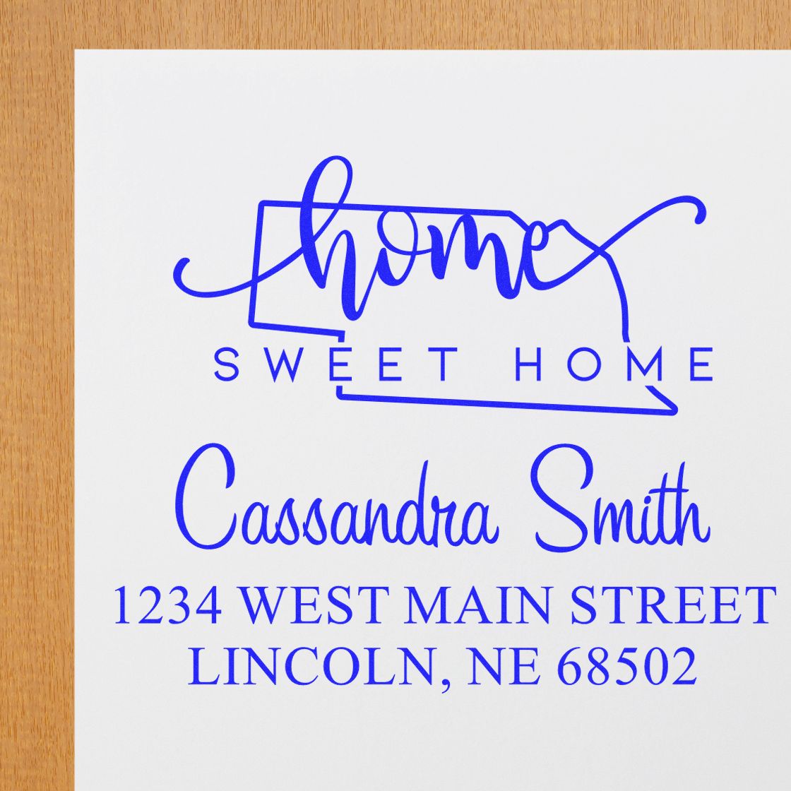 Self-Inking Home Sweet Home Nebraska Personalized Home Address for Envelopes Stamper