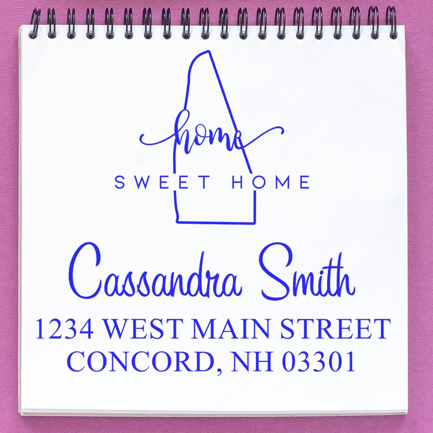 Self-Inking Home Sweet Home New Hampshire Personalized Address Label Stamp