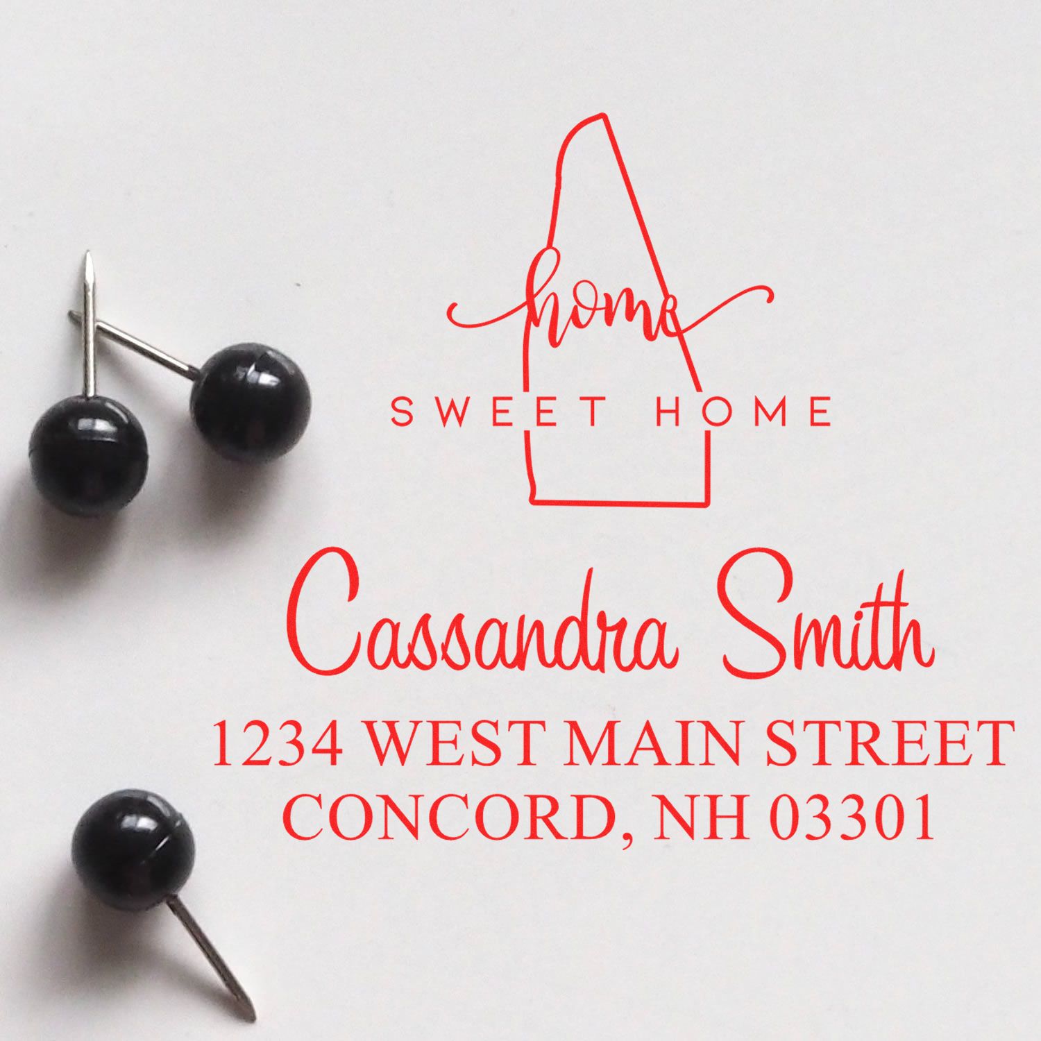 Slim Home Sweet Home New Hampshire Custom Mail Stamper