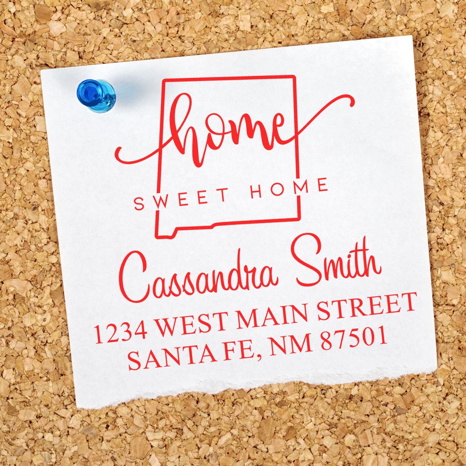 Slim Home Sweet Home New Mexico Custom Home Address Stamp