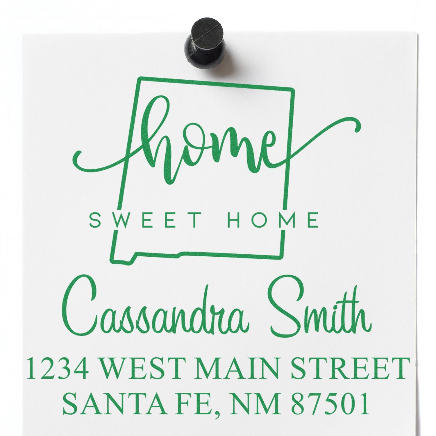 Slim Home Sweet Home New Mexico Custom Home Address Stamp