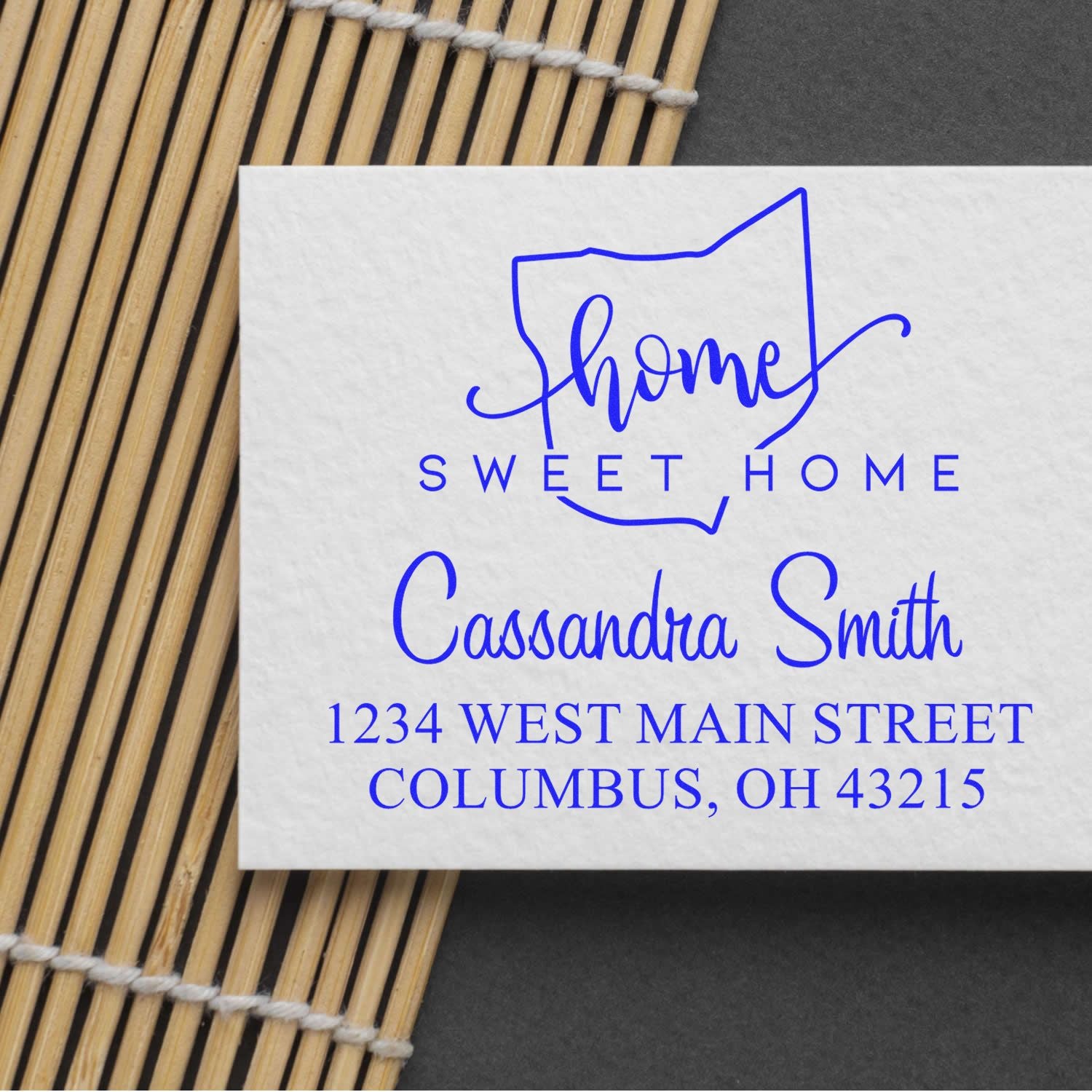 Slim Home Sweet Home Ohio Custom New Home Address Stamper