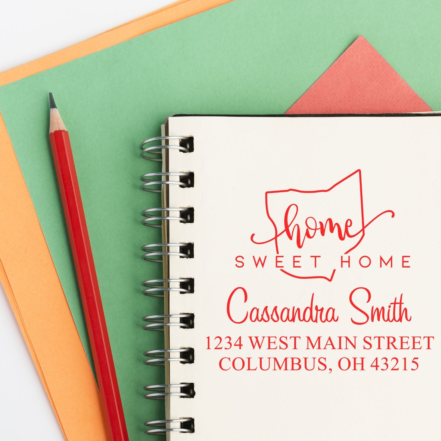 Slim Home Sweet Home Ohio Custom New Home Address Stamper