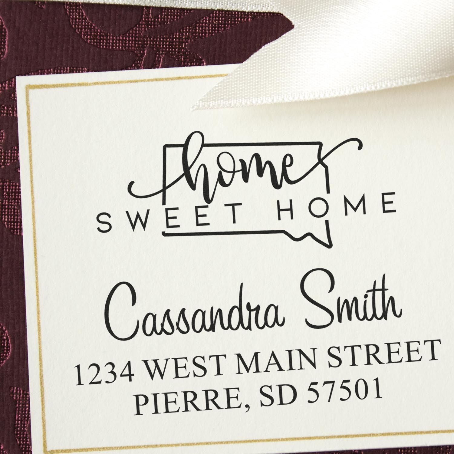 Slim Home Sweet Home South Dakota Custom Mailing Address Stamper