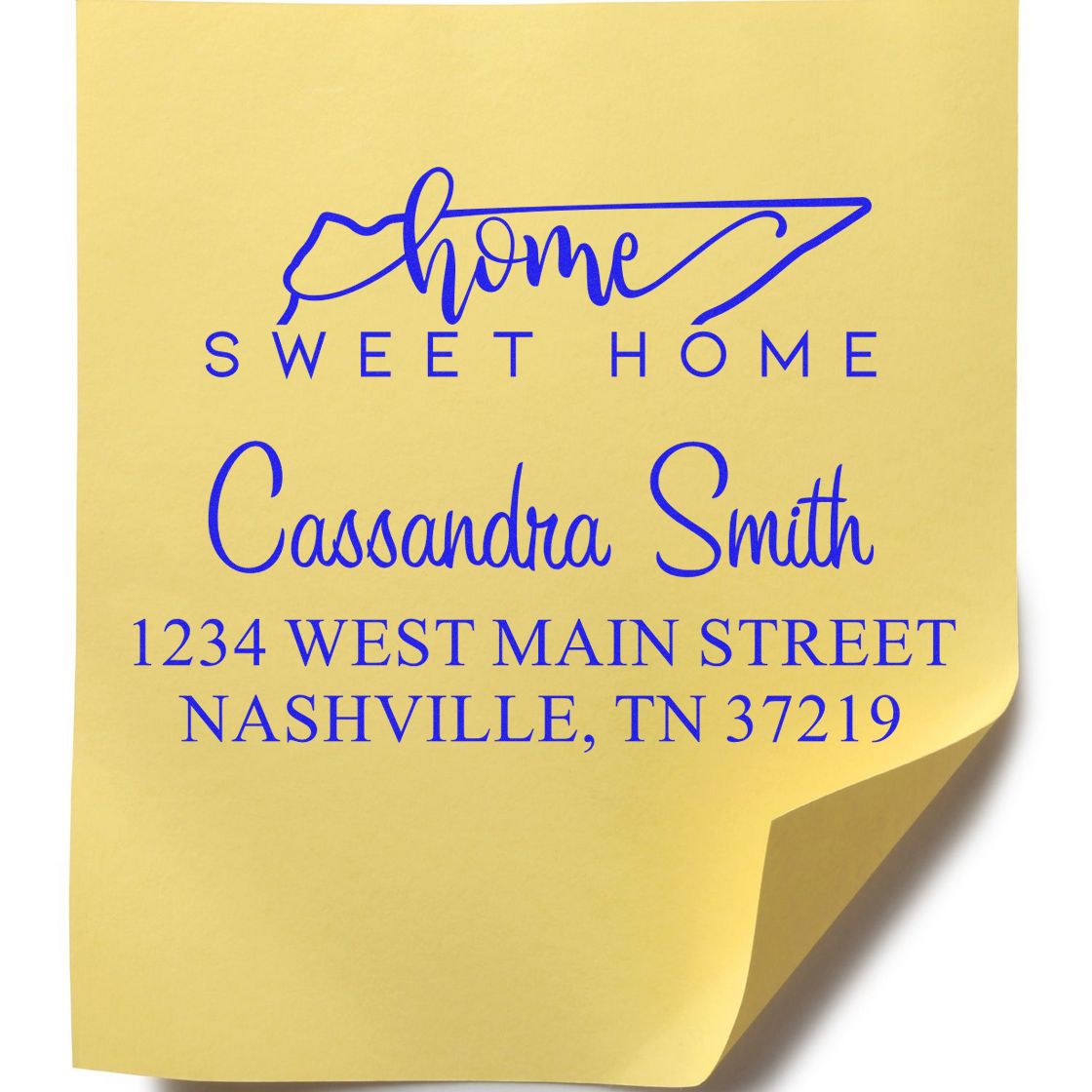 Wood Handle Home Sweet Home Tennessee Custom Address Rubber Stamp