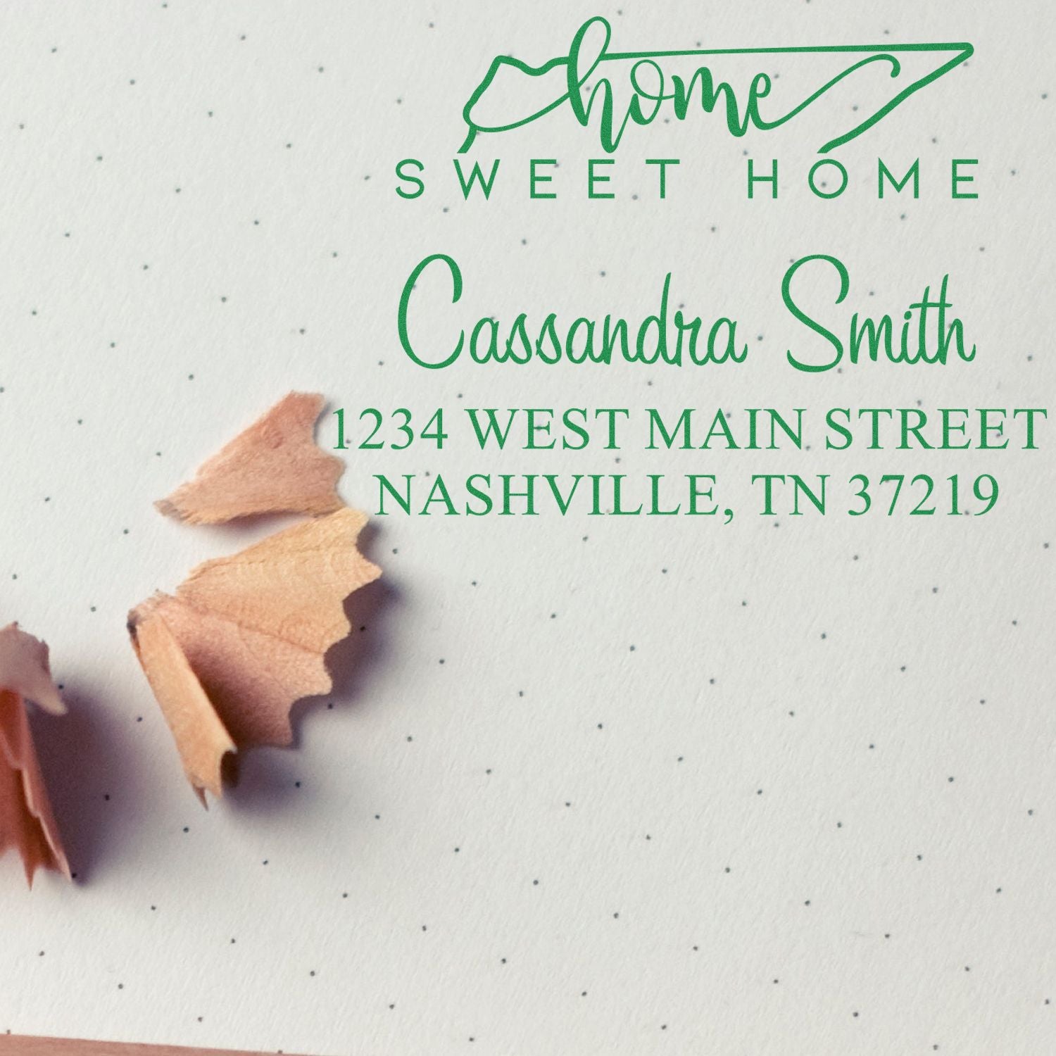 Slim Home Sweet Home Tennessee Custom Mailing Address Pre-Inked Stamp