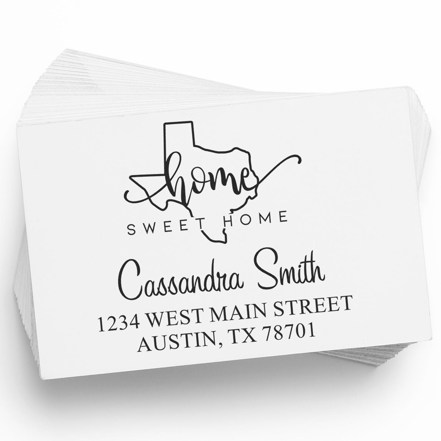 Wood Handle Home Sweet Home Texas Custom Return Address Stamp