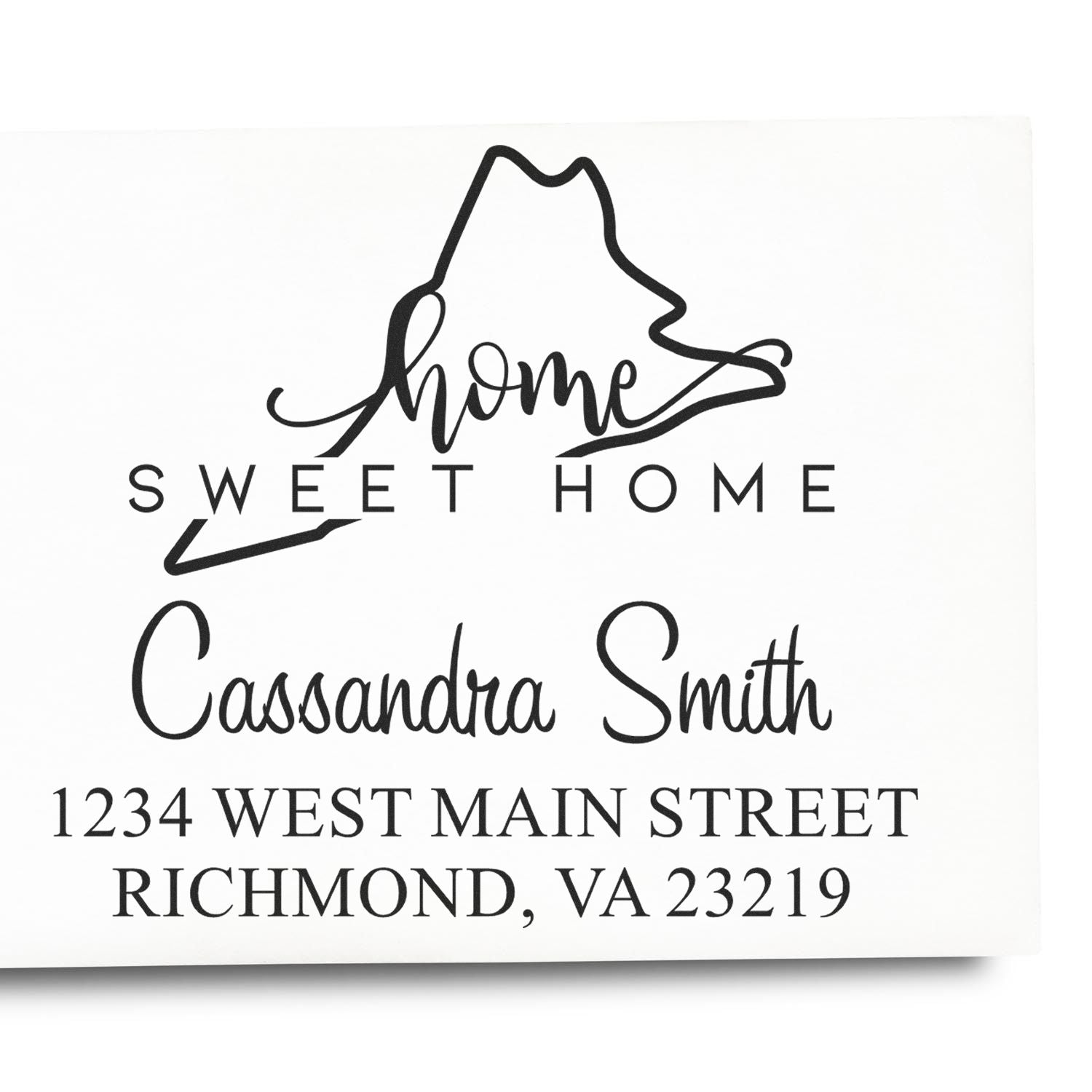 PSI Pre-Inked Home Sweet Home Virginia Custom Address Return Stamper