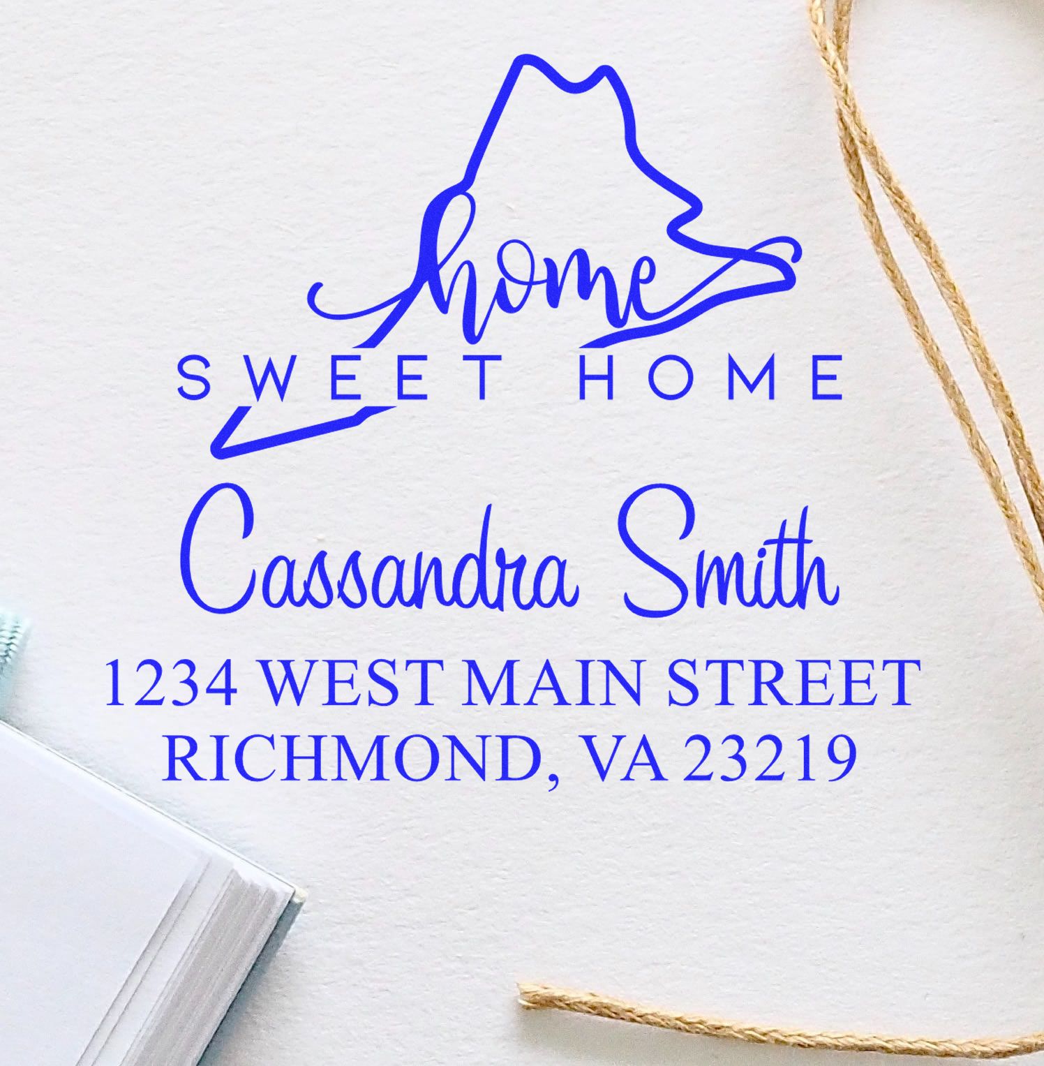 PSI Pre-Inked Home Sweet Home Virginia Custom Address Return Stamper