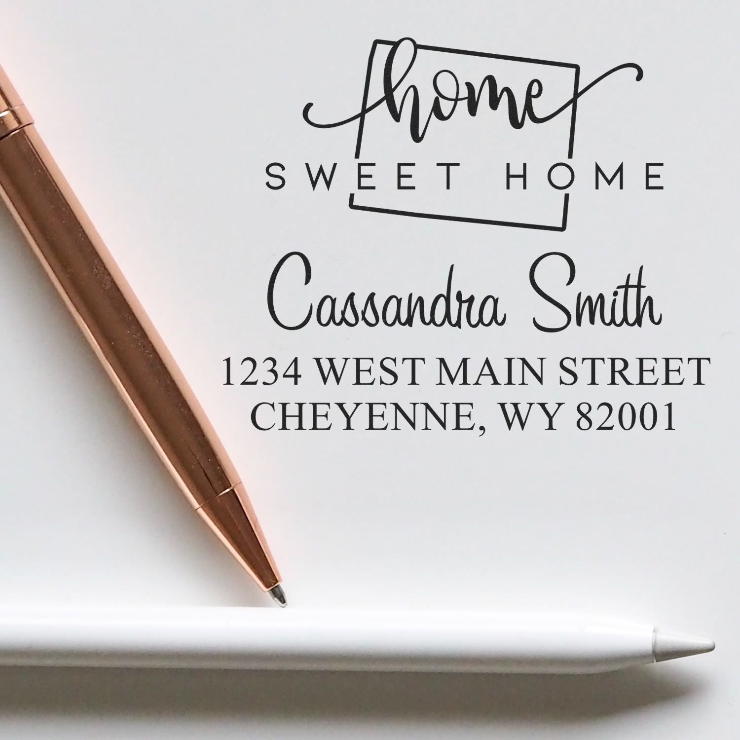 PSI Pre-Inked Home Sweet Home Wyoming Custom Mailing Address Rubber Stamp