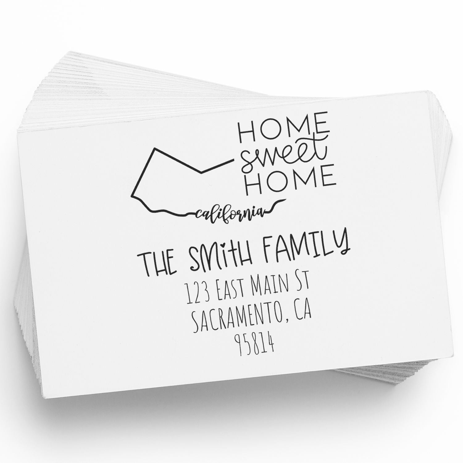 PSI Pre-Inked California Home Sweet Home Custom New Address Rubber Stamp